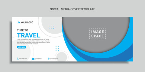 Fototapeta premium travel social media cover or web banner template