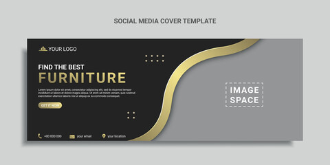 furniture sale social media cover design or web banner