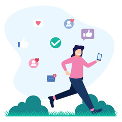 Illustration vector graphic cartoon character of followers