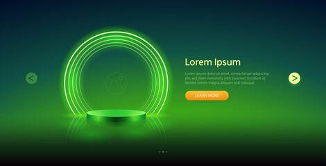 Template with Neon on Green Background