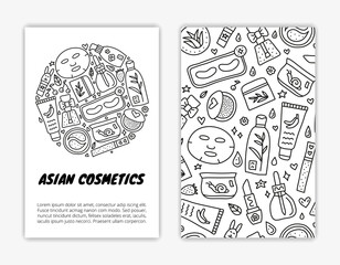 Card templates with asian cosmetics.