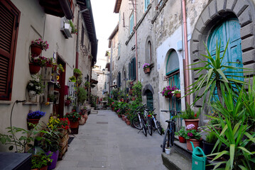 Fototapeta na wymiar the historic center of Marta Lazio Italy