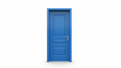 door illustration of open, closed door, entrance realistic doorway isolated on background 3d