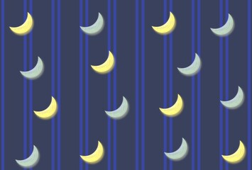 月とストライプの壁紙