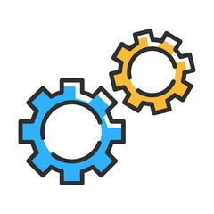 Gear line icon. Business work concept. Vector illustration icon.