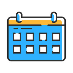 Time management line icon concept. Calendar logo ic color. Vector illustration concept.