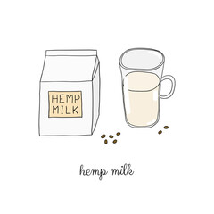 Hand drawn hemp milk.