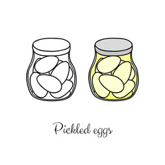 Hand drawn pickled eggs.