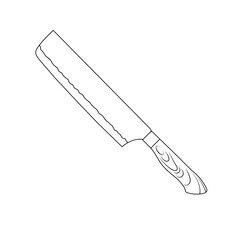 Knife Outline Icon Illustration on White Background