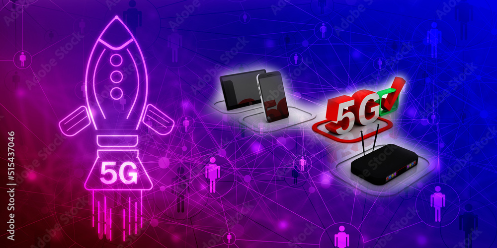 Poster 3d rendering transmitter wifi with mobile phone