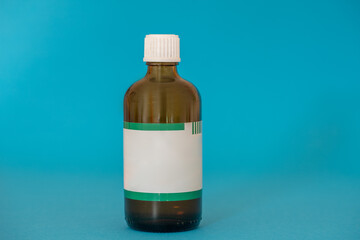 glass bottles for tincture and medicine blank labels for text