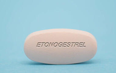 Obraz na płótnie Canvas Etonogestrel Pharmaceutical medicine pills tablet Copy space. Medical concepts.