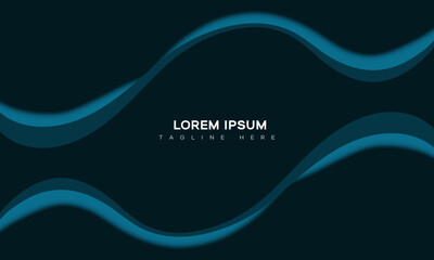 Abstract background of geometric graphic elements in dark blue color influenced by light, cutouts, lines, stripes, loops for posters, flyers, digital boards and concept designs.