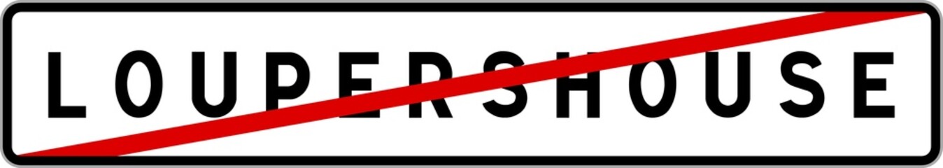 Panneau sortie ville agglomération Loupershouse / Town exit sign Loupershouse