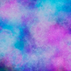 Blue and pink space background, colored bright texture. Bright texture as universe poster or wallpaper.