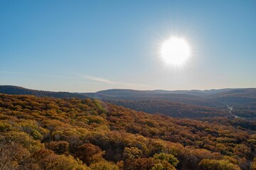 Beautiful view of Bear Mountain on a sunny day