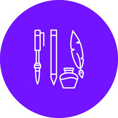 Unique Writing Equipment Vector Icon