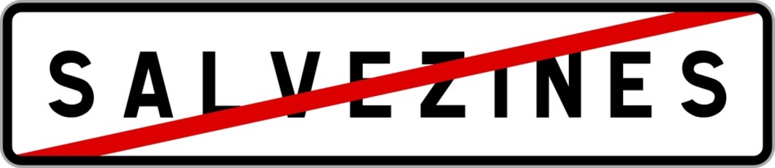 Panneau sortie ville agglom&eacute;ration Salvezines / Town exit sign Salvezines