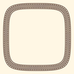 Greek key pattern, rounded square frame. Decorative ancient meander, greece border ornament with repeated geometric motif. Vector EPS10.