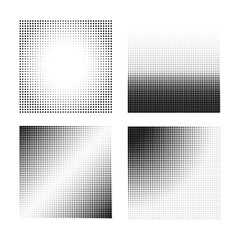 Set of Abstract Halftone Design Elements vector illustration