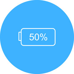Unique Half Battery Vector Icon