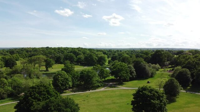 Aerial shot over a lake