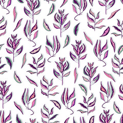 branches with colorful leaves vector seamless pattern