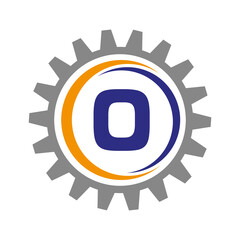 Fototapeta premium Letter O Gear Logo Design Template. Automotive Gear Logo for Business and Industrial Identity