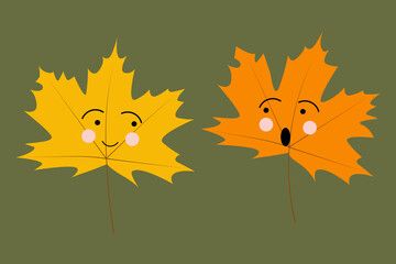 simple vector background autumn leaves