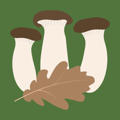 simple vector illustration with cartoon mushrooms