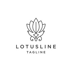 Fototapeta premium Leaf lotus line logo icon design template flat vector