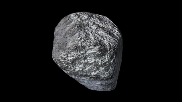 Realistic looping 3D animation of the silver nugget demonstration rendered in UHD with alpha matte