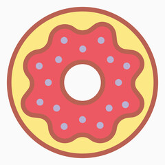 donut icon, doughnut vector, dessert illustration