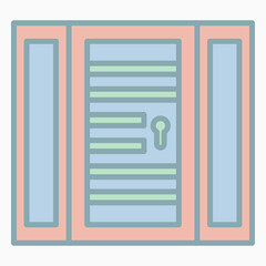 door icon, gate vector, wicket illustration