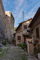 Altstadt von Sermoneta in Latium in Italien 
