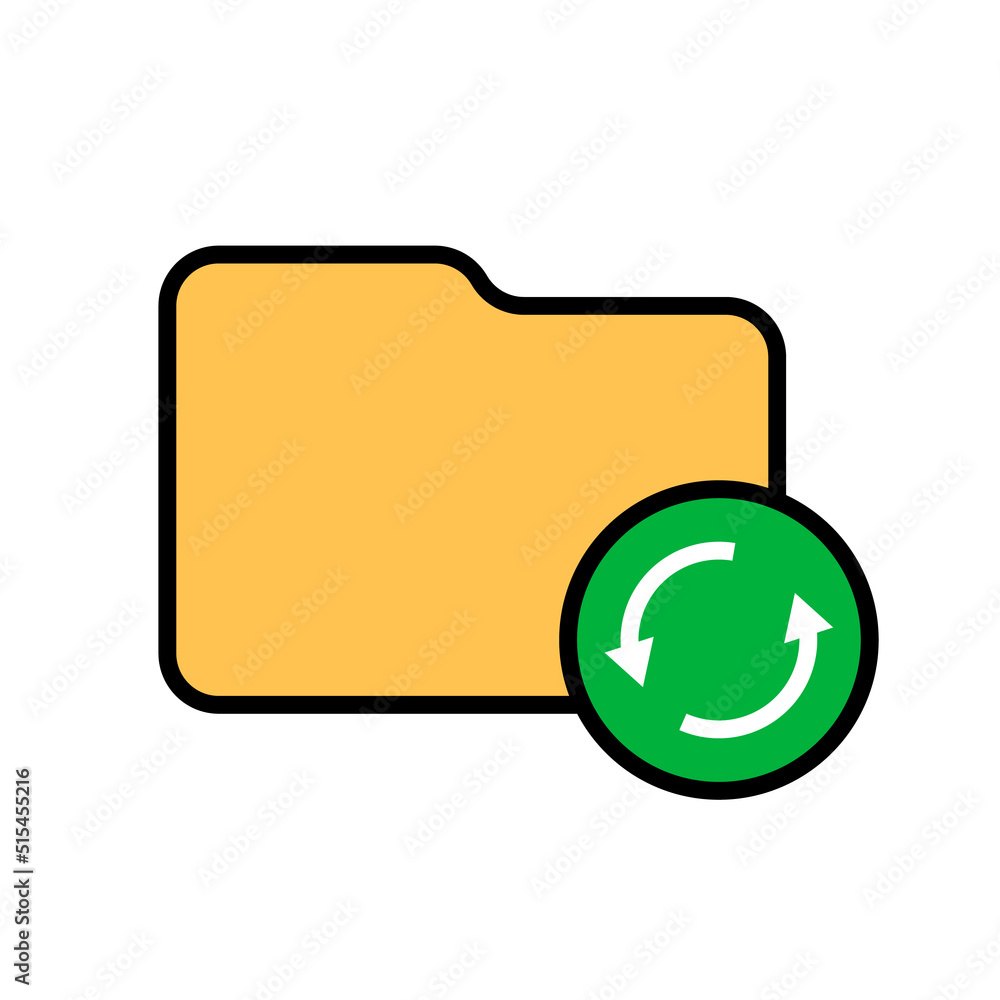 Aufkleber folder synchronization icon. update and backup. vector.