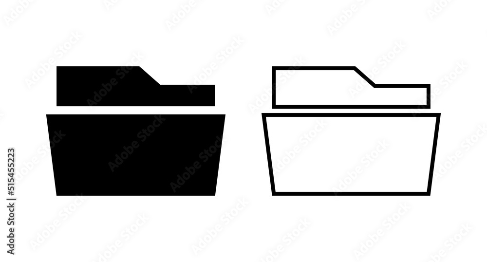 Poster open folder icon set. vector.