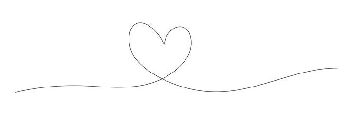 Heart continuous one line drawing. Love doodle symbol. Vector isolated on white.	
