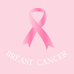 Pink Ribbon Cross Breast Cancer Woman Sign Cancer Fight Ideas. October Breast Cancer Awareness Month Concept Background. 