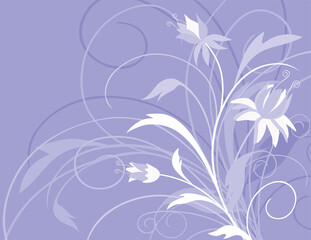 Fototapeta na wymiar Decorative background with fantasy flowers and tendrils