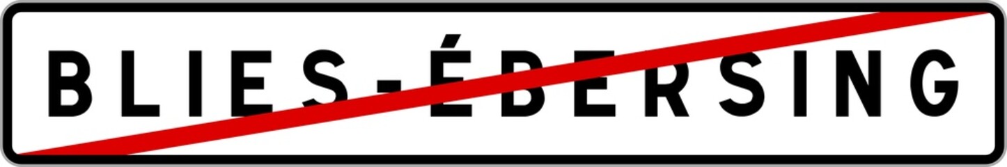 Fototapeta premium Panneau sortie ville agglomération Blies-Ébersing / Town exit sign Blies-Ébersing