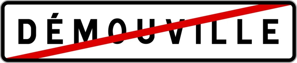 Panneau sortie ville agglomération Démouville / Town exit sign Démouville