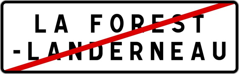 Panneau sortie ville agglomération La Forest-Landerneau / Town exit sign La Forest-Landerneau