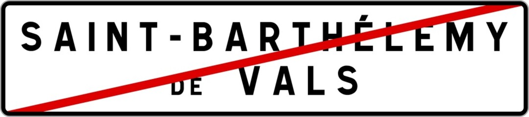 Panneau sortie ville agglomération Saint-Barthélemy-de-Vals / Town exit sign Saint-Barthélemy-de-Vals