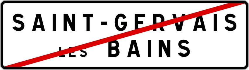 Panneau sortie ville agglomération Saint-Gervais-les-Bains / Town exit sign Saint-Gervais-les-Bains
