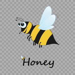Illustration of a Friendly Cute Bee Flying and Smiling	