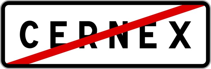 Panneau sortie ville agglomération Cernex / Town exit sign Cernex