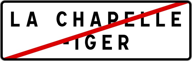 Panneau sortie ville agglomération La Chapelle-Iger / Town exit sign La Chapelle-Iger