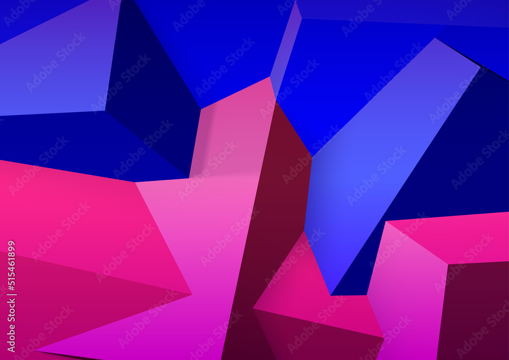 Poster abstract background with realistic colorful cubes. trendy 3d background with wall of shapes.
