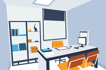 Fototapeta na wymiar Flat illustration office interior design